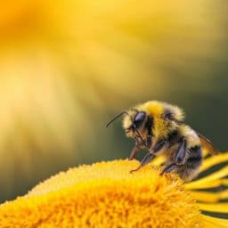 A honey bee on a flower.