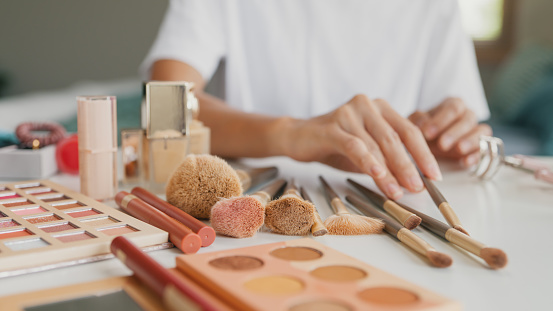 Collection of makeup.